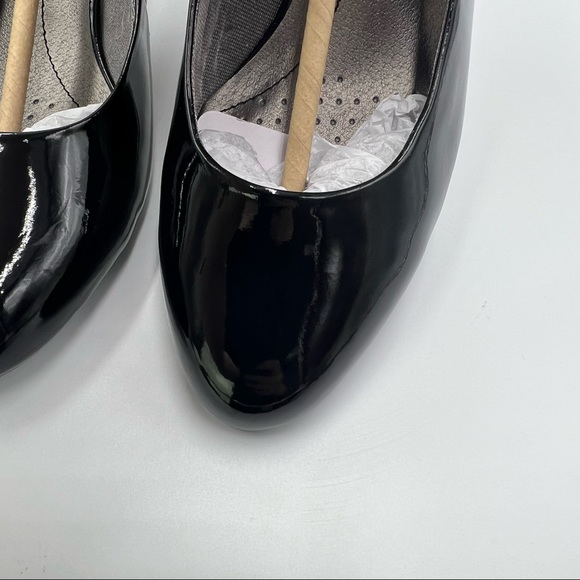 9.5W 9.5 WIDE LifeStride Parigi Black Patent Vegan Faux Leather Pump Heels - Picture 6 of 16